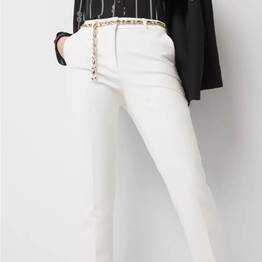Tailored High-Rise White Dress Pants